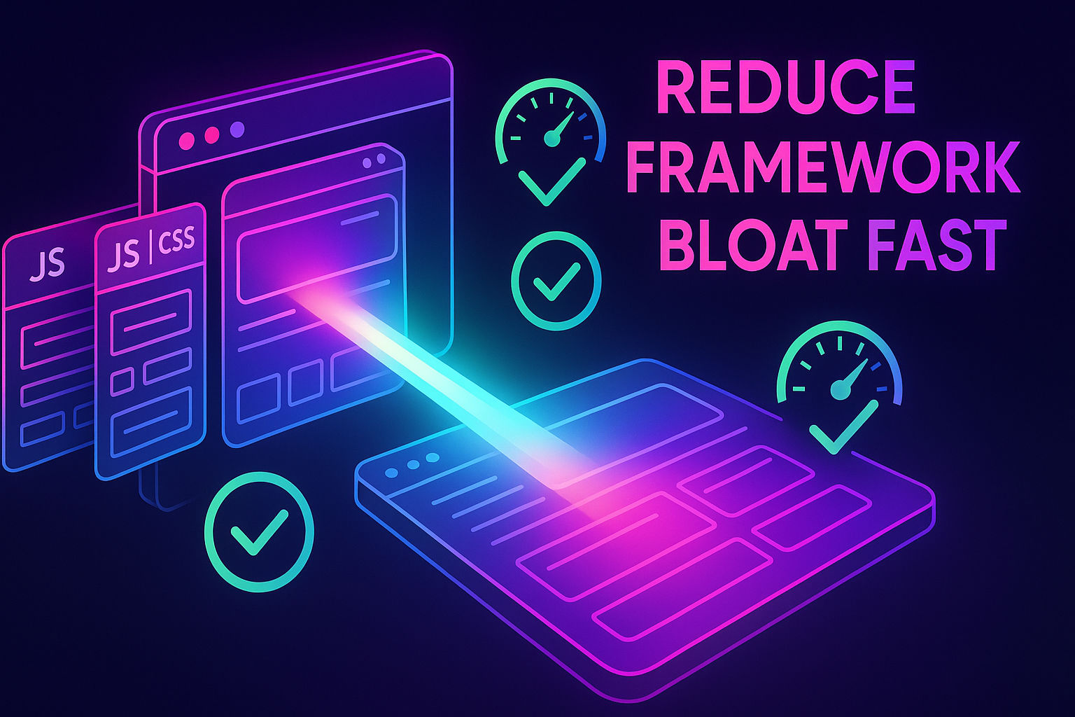 Neon site audit beam slimming heavy templates into a lean, fast web page